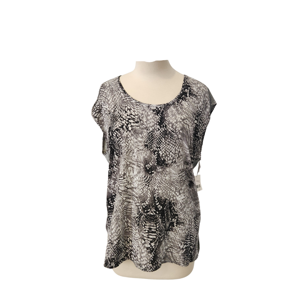 Tahari Grey Printed Sleeveless Top | Brand New |