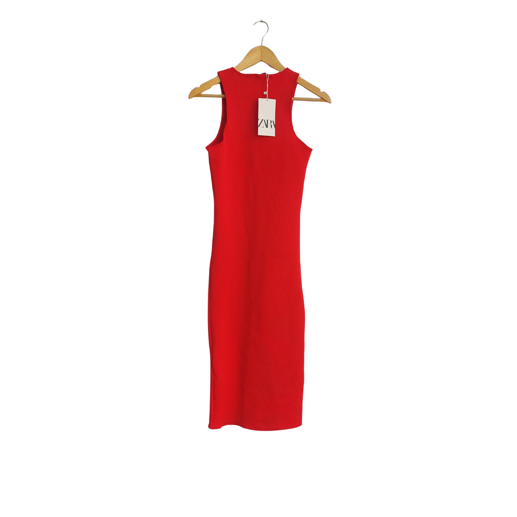 ZARA Red Sleeveless Bodycon Dress | Brand New |