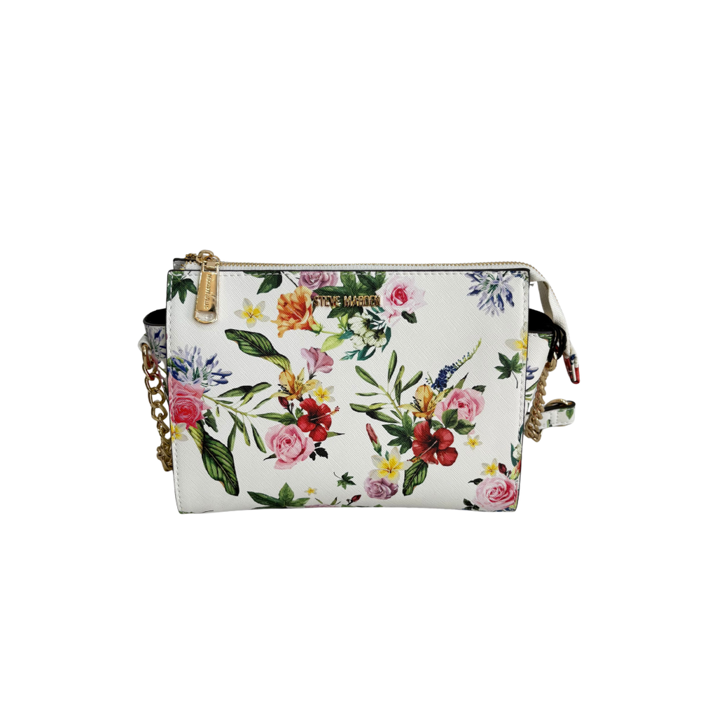 Steve Madden White Floral Blexi Adjustable Crossbody Bag | Brand New |