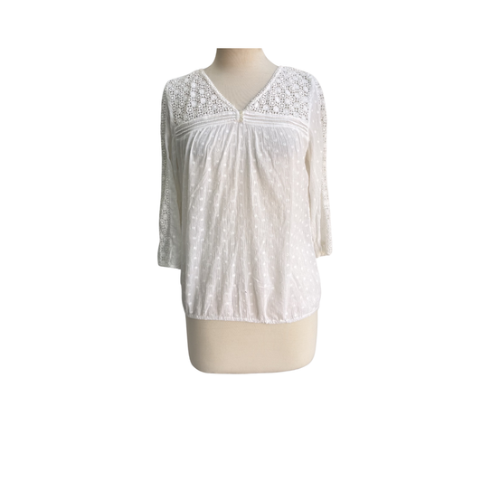 Old Navy White Lace Trim Top | Gently Used |