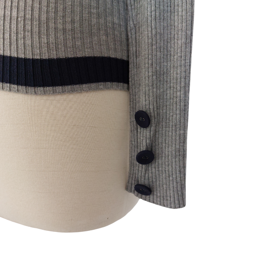 NEXT Grey Ribbed Crew-neck Knit Sweater | Gently Used |