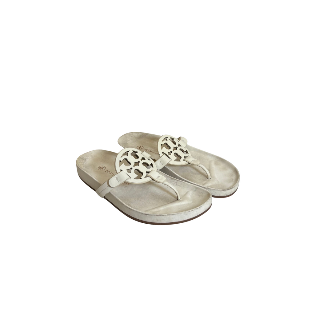 Tory Burch Ivory Miller Cloud Sandals | Pre Loved |
