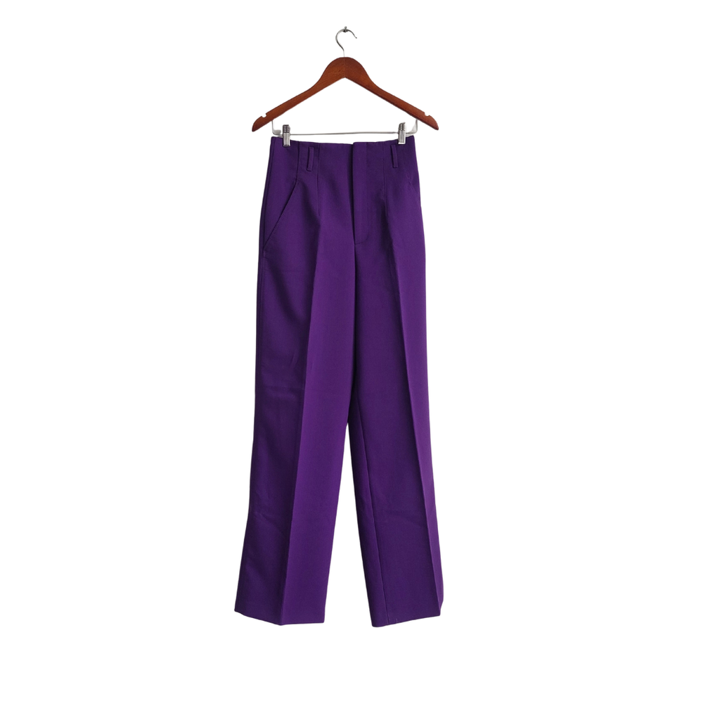ZARA Purple High-Waisted Wide Leg Pants | Brand New |