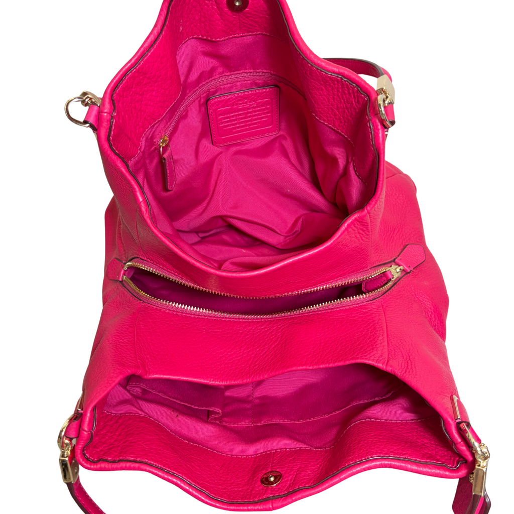 Coach Bag Ruby Pink Madison Leather Small Phoebe Shoulder Bag | Pre Loved |