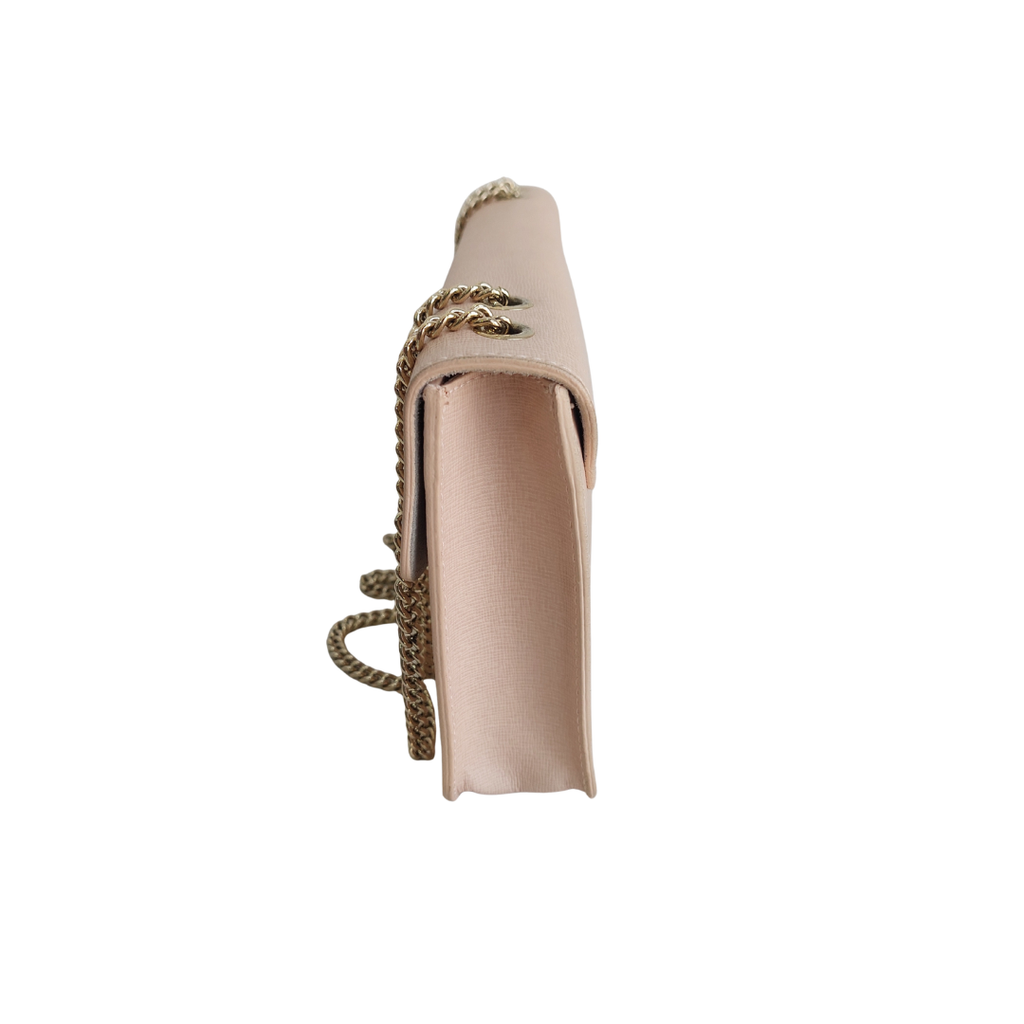 Furla Light Pink Julia Saffiano Leather Chain Shoulder Bag | Pre Loved |