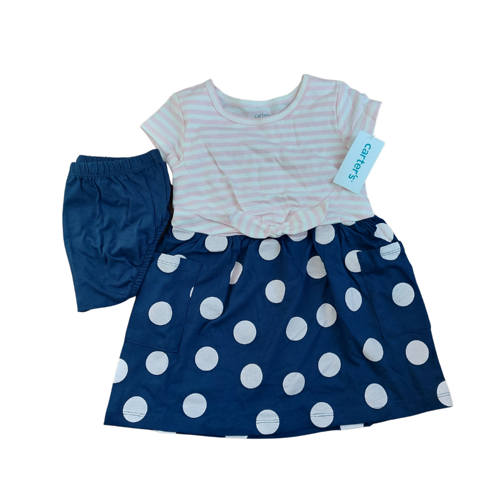 Carters Navy and Pink Dress (24 Months) | Brand New |