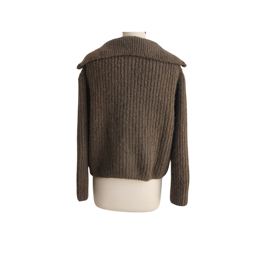 Divided By H&M Green Zip-Through Rib-Knit Cardigan | Gently Used |