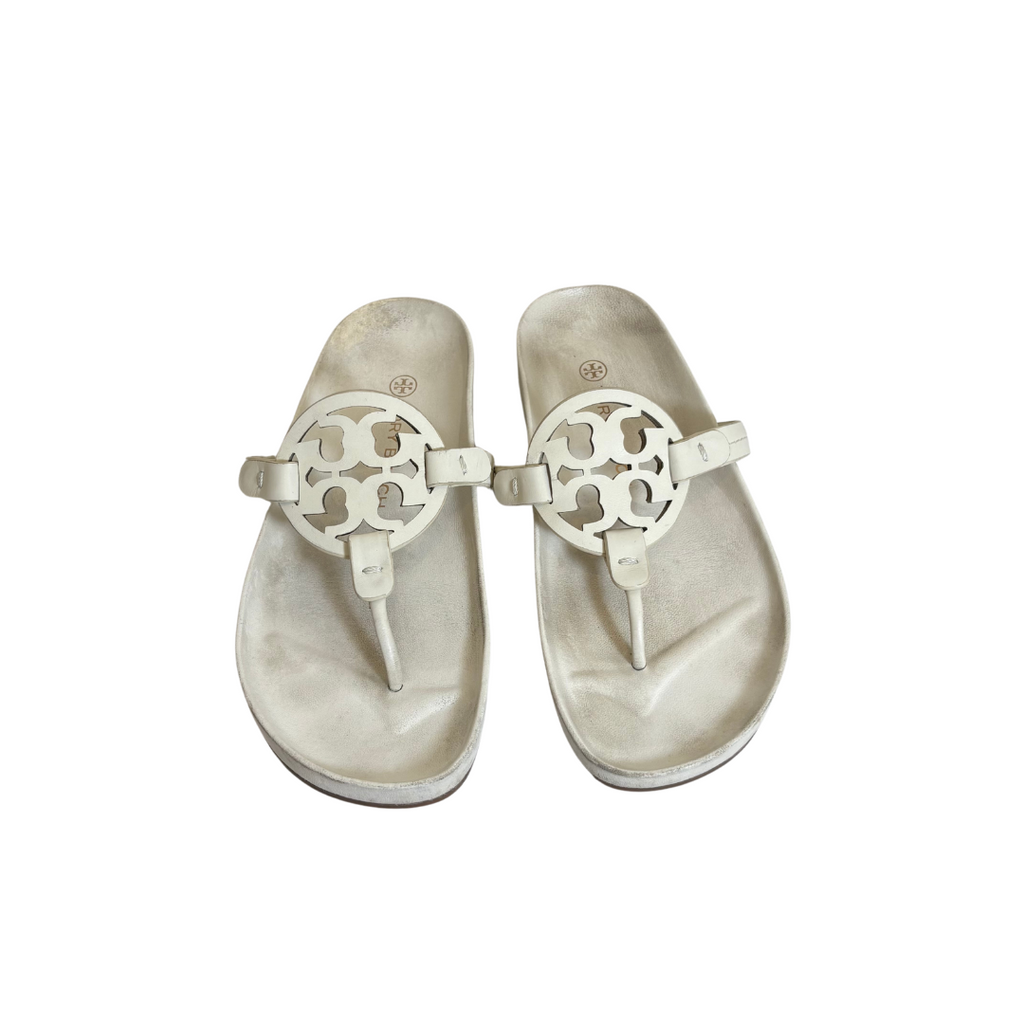 Tory Burch Ivory Miller Cloud Sandals | Pre Loved |
