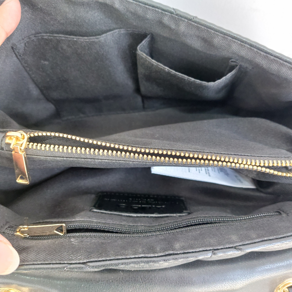 Aldo Black Quilted Leatherette Crossbody Bag | Pre Loved |