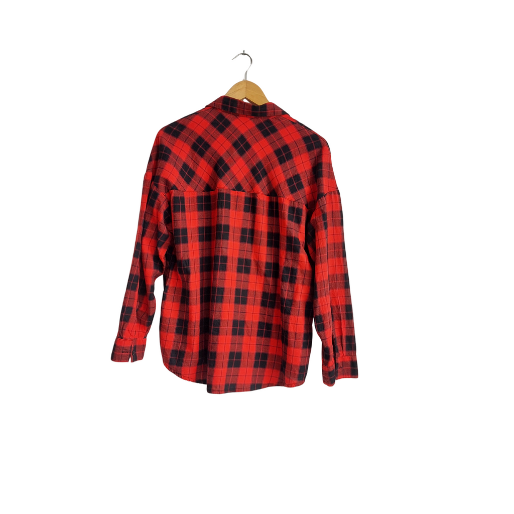 H&M Red Check Button Down Shirt | Brand New |