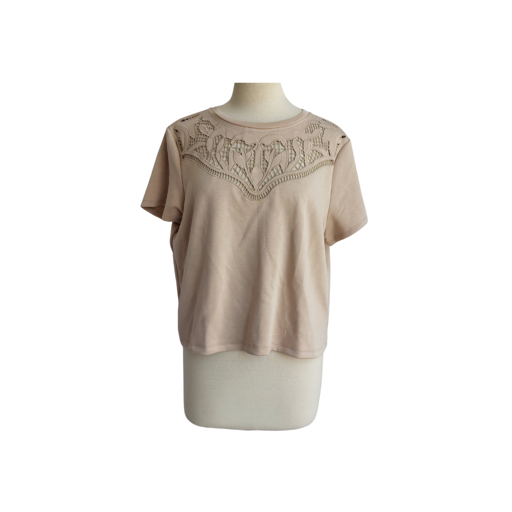 Elie Beige Cutwork Detail Co Ord Set | Brand New |