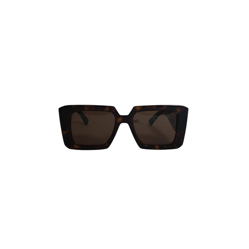 Prada Dark Brown Tortoise 2AU06B Rectangle Sunglasses | Pre Loved |