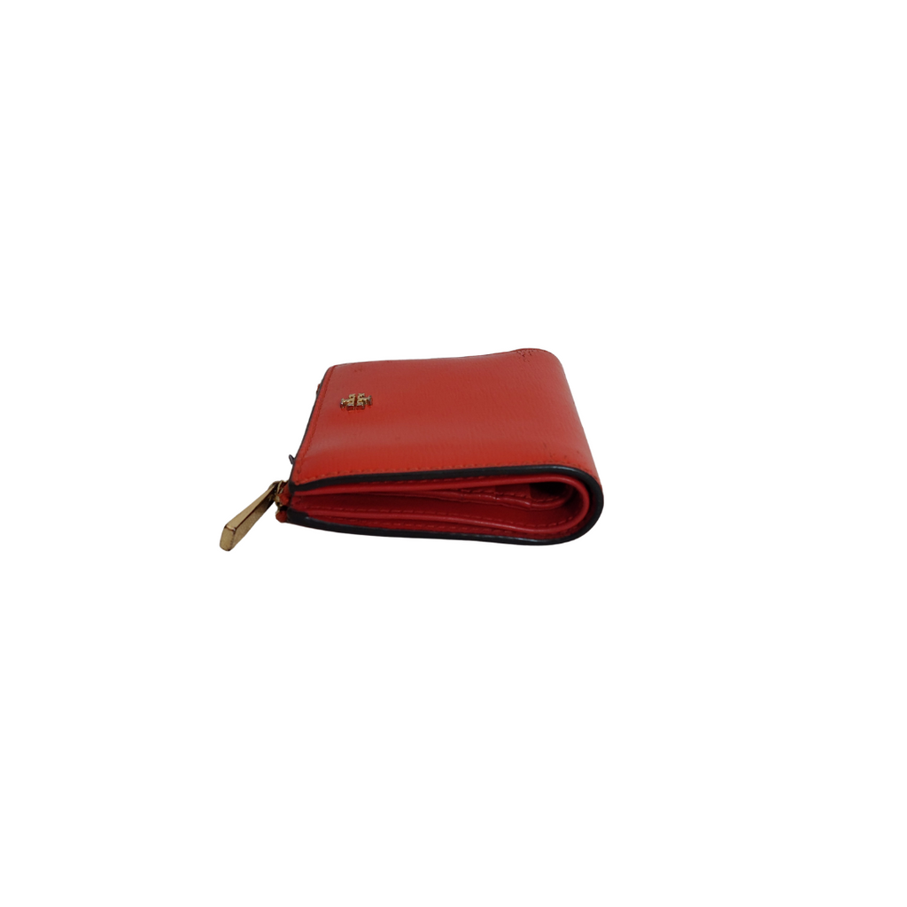Tory Burch Red Leather 'Robinson' Mini Bifold Wallet | Pre Loved |