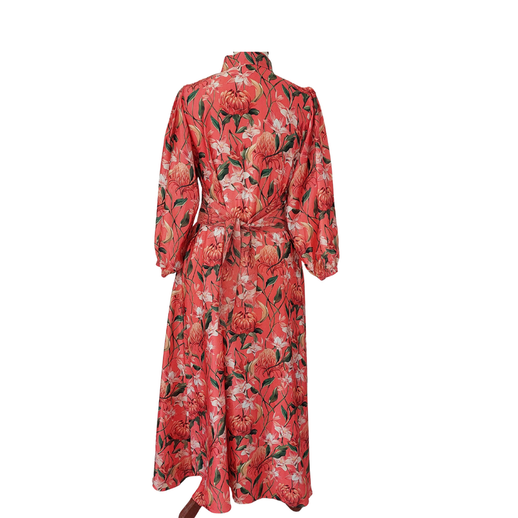 Fatima Habib Orange Button Down Belted Dress | Gently used |