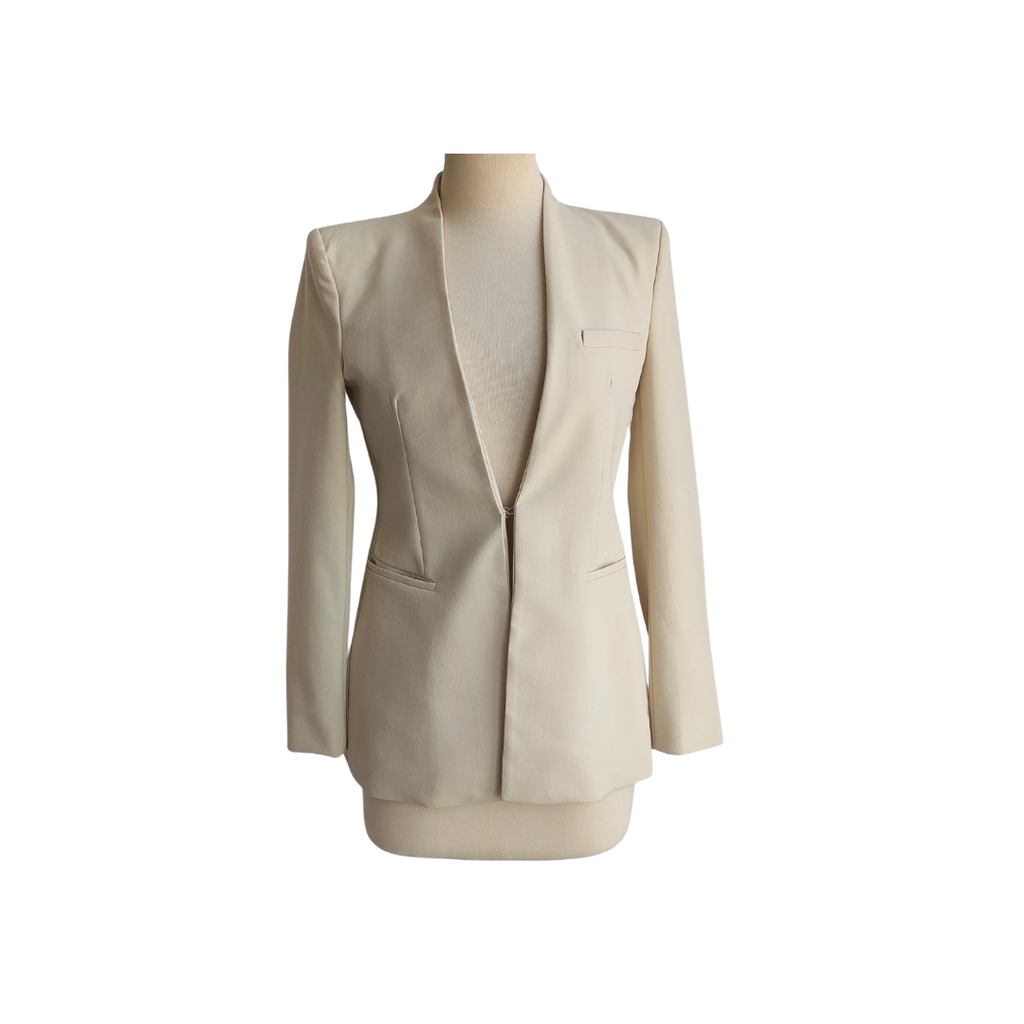 ZARA Cream Front Pockets Blazer | Pre Loved |