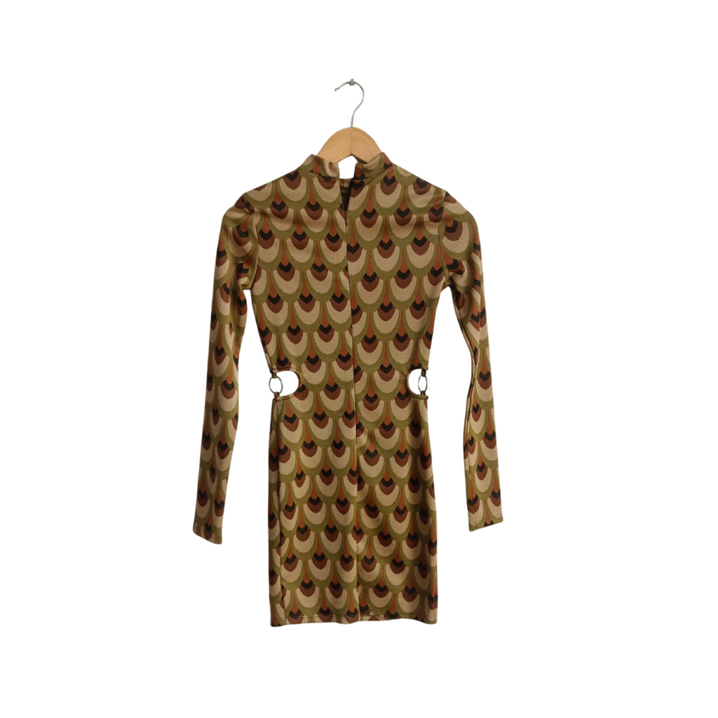 Bershka Green Scallop Print Short Dress | Gently Used |