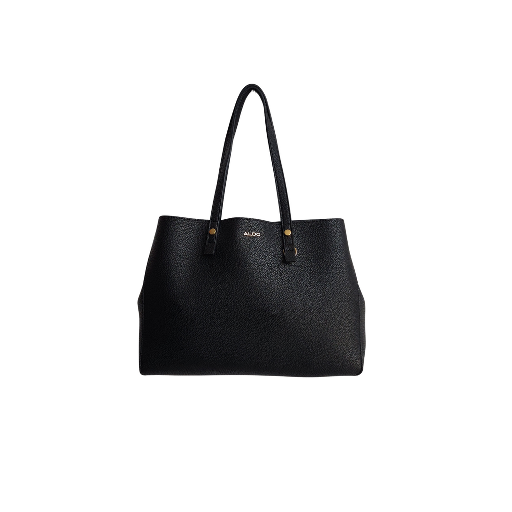 Aldo Black Leatherette Satchel Bag | Gently Used |