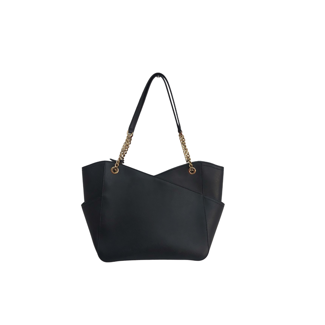 Michael Kors Black Jet Set Large Saffiano Leather Shoulder Bag | Gently Used |