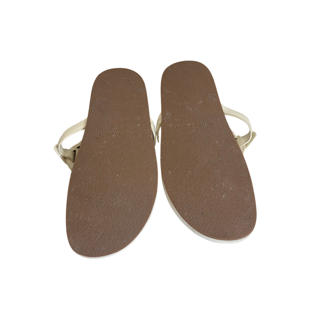 Tory Burch Ivory Miller Cloud Sandals | Pre Loved |