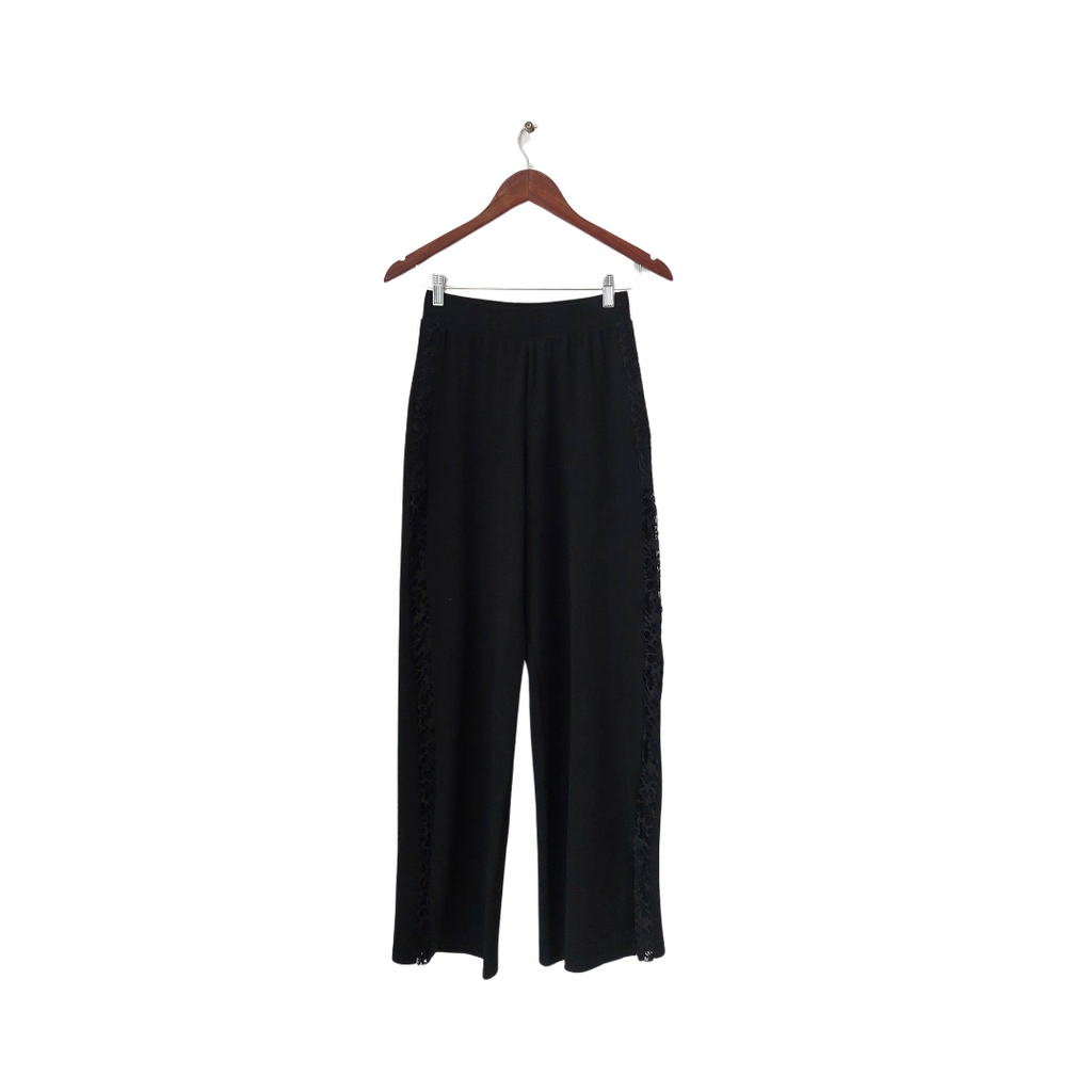 ZARA Black Side Lace Trim Pants | Pre Loved |
