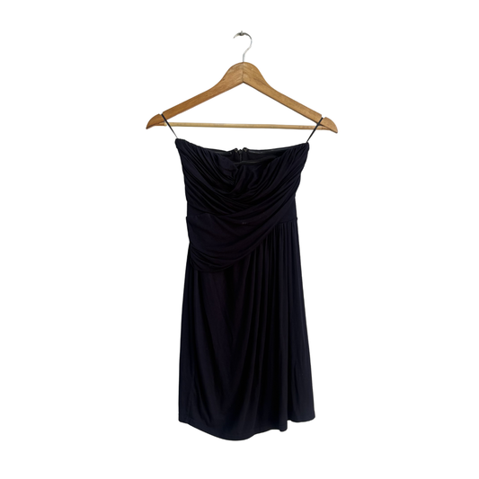 Express Navy Blue Strapless Draped Short Dress | Pre Loved |