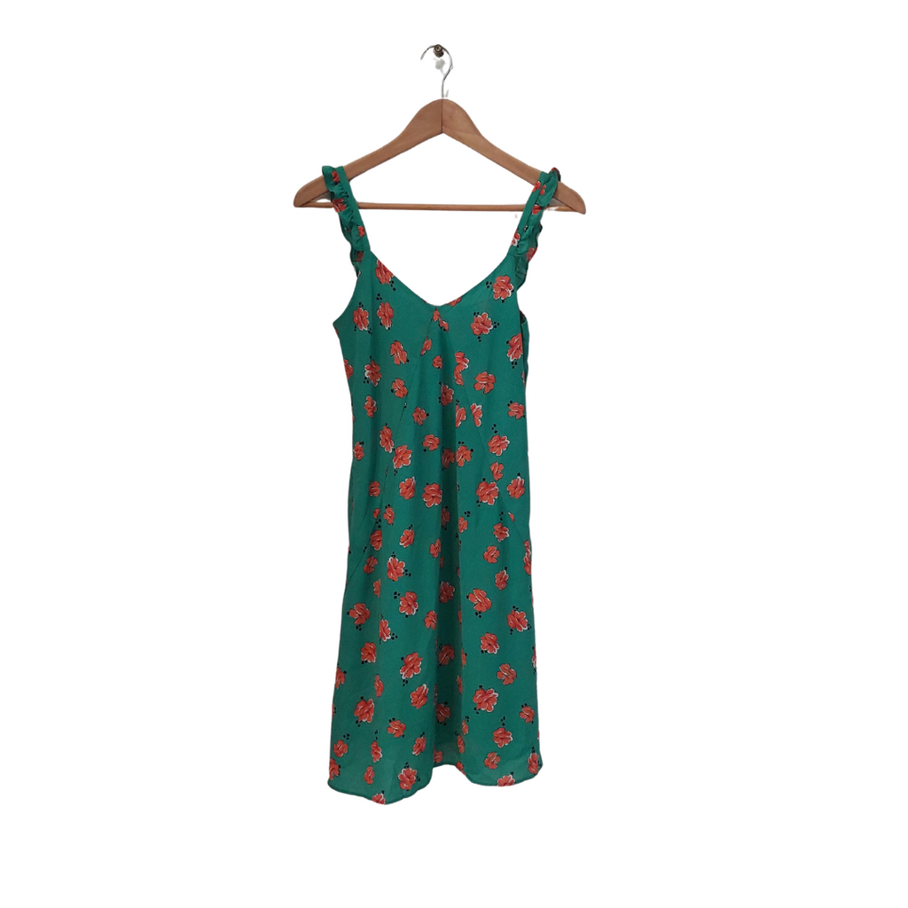 Mango Teal Red Floral Printed Sleeveless Short Dress | Gently Used |