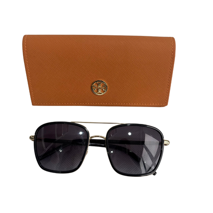 Tory Burch Gold Black Gradient Grey Square Sunglasses | Pre Loved |