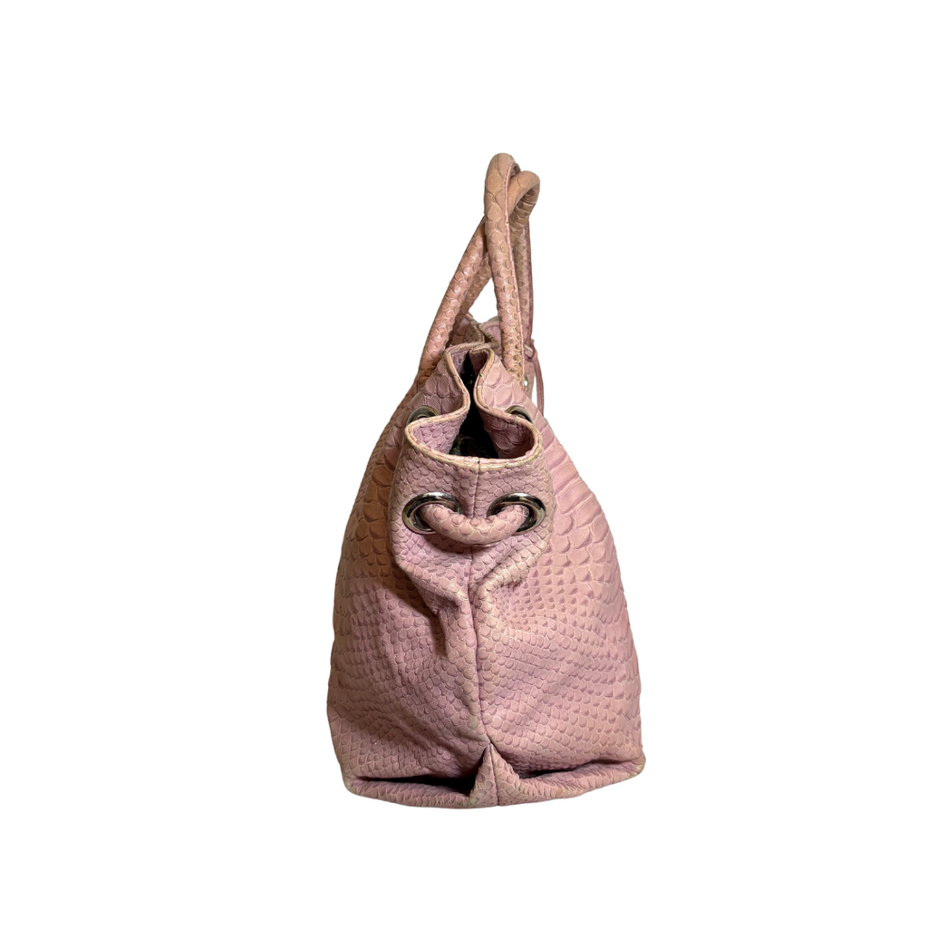 Furla Blush Pink Leather Croc-Embossed Carmen Tote | Pre Loved |