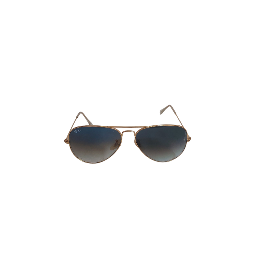 Ray-Ban Classic Gold Aviator Blue Lens Sunglasses | Pre Loved |