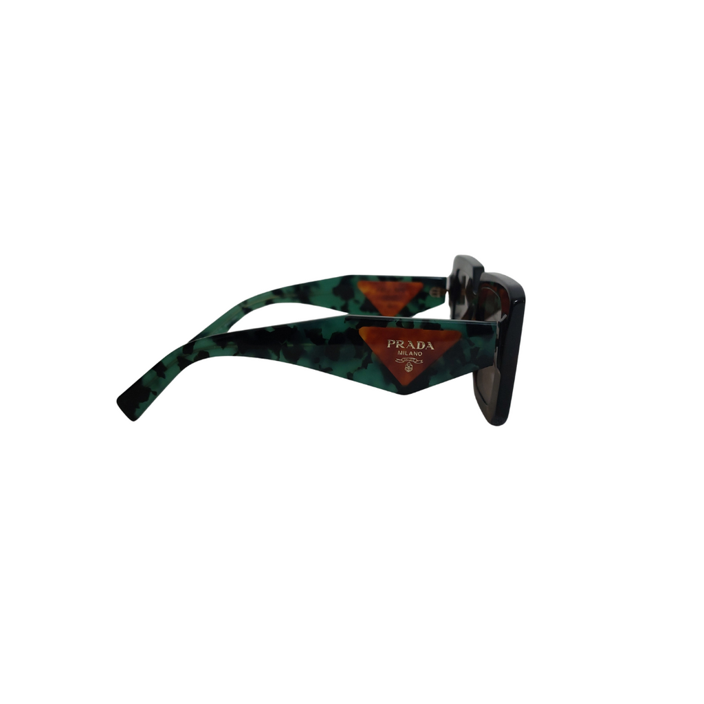 Prada Dark Brown Tortoise 2AU06B Rectangle Sunglasses | Pre Loved |