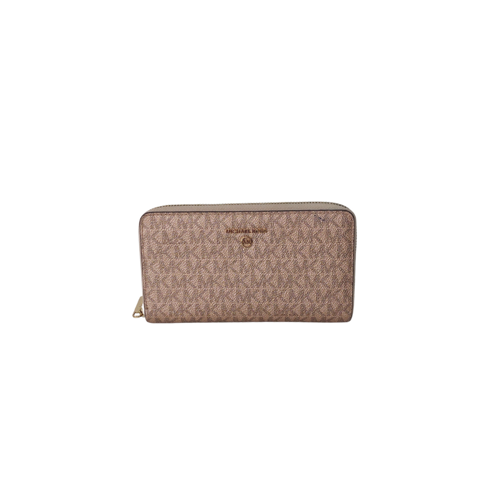Michael Kors Rose Gold Jet Set Charm Zip Around Wallet | Pre Loved |