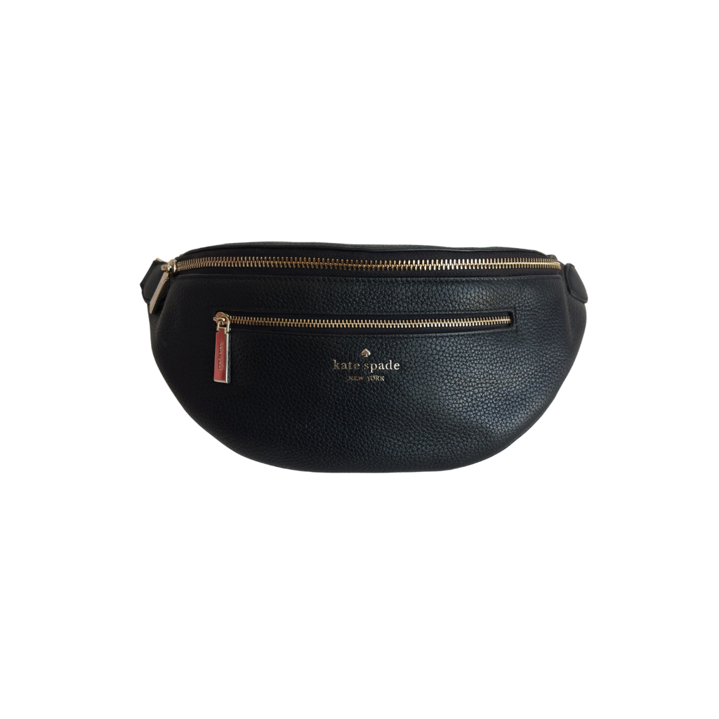 Kate Spade Black Leila Pebbled Leather Belt Bag | Gently Used |