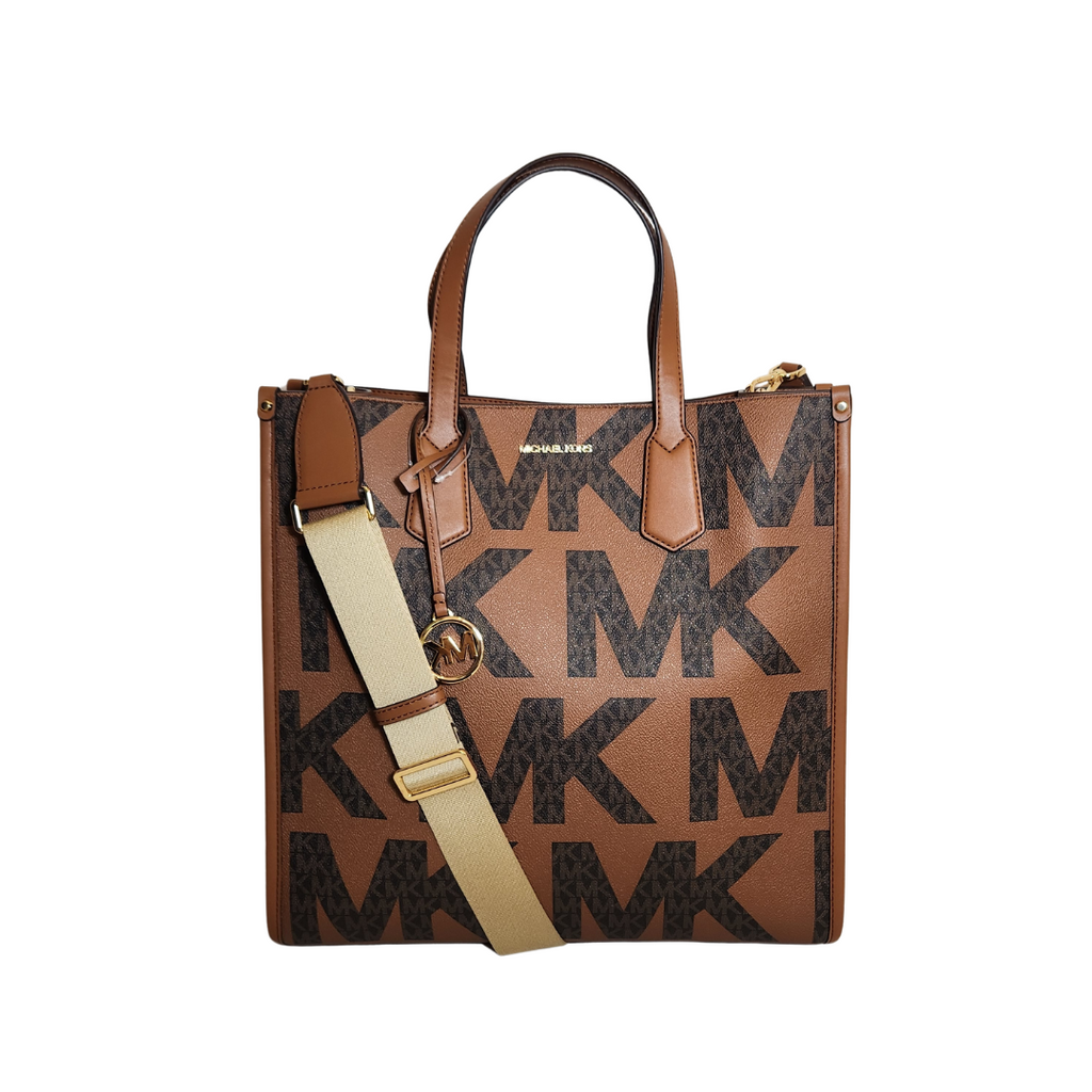 Michael Kors Large Maple Luggage Coated Canvas & Leather Bag | Brand New |