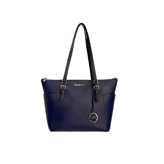 Michael Kors Navy Blue Charlotte Tote Bag | Pre Loved |