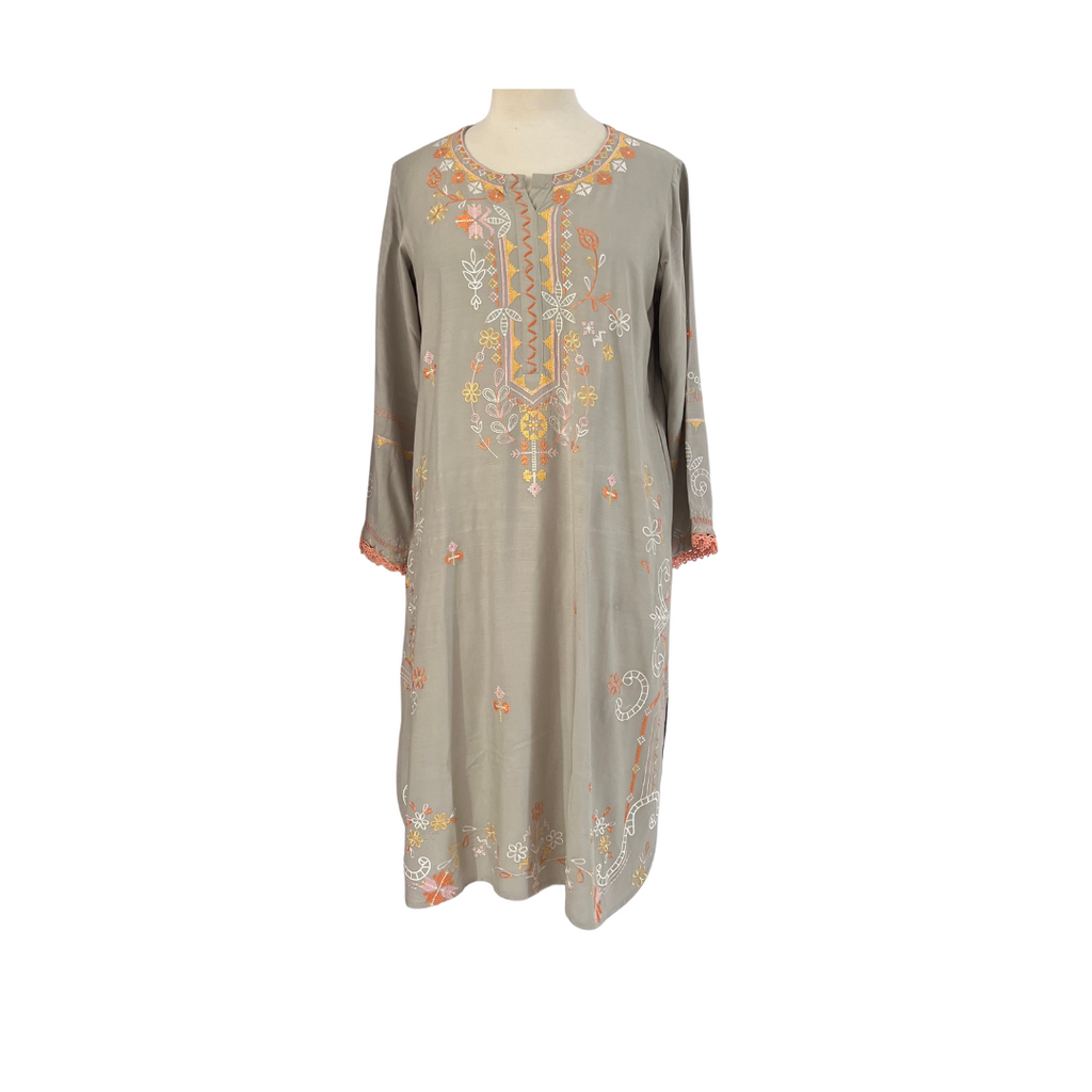 Mishka Grey Thread Embroidered Outfit (3 Pieces) | Gently Used |