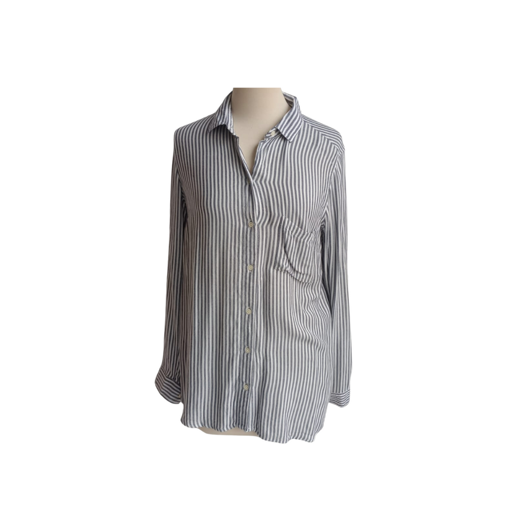 Old Navy White Striped Button Shirt | Pre Loved |