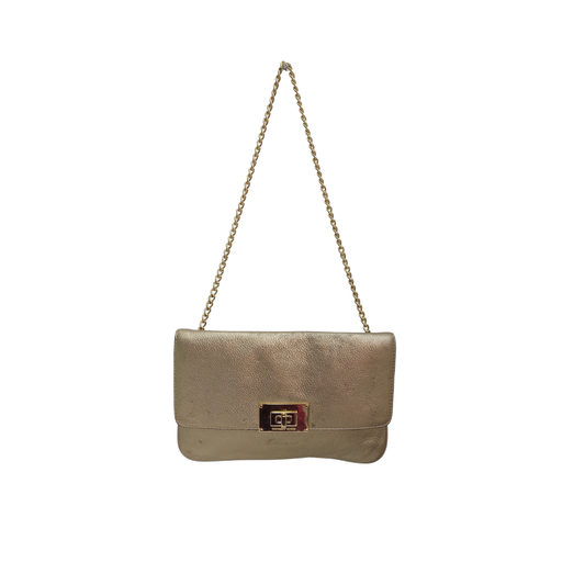 Michael Kors Pale Gold Sloan Leather Clutch Convertible Bag | Pre Loved |