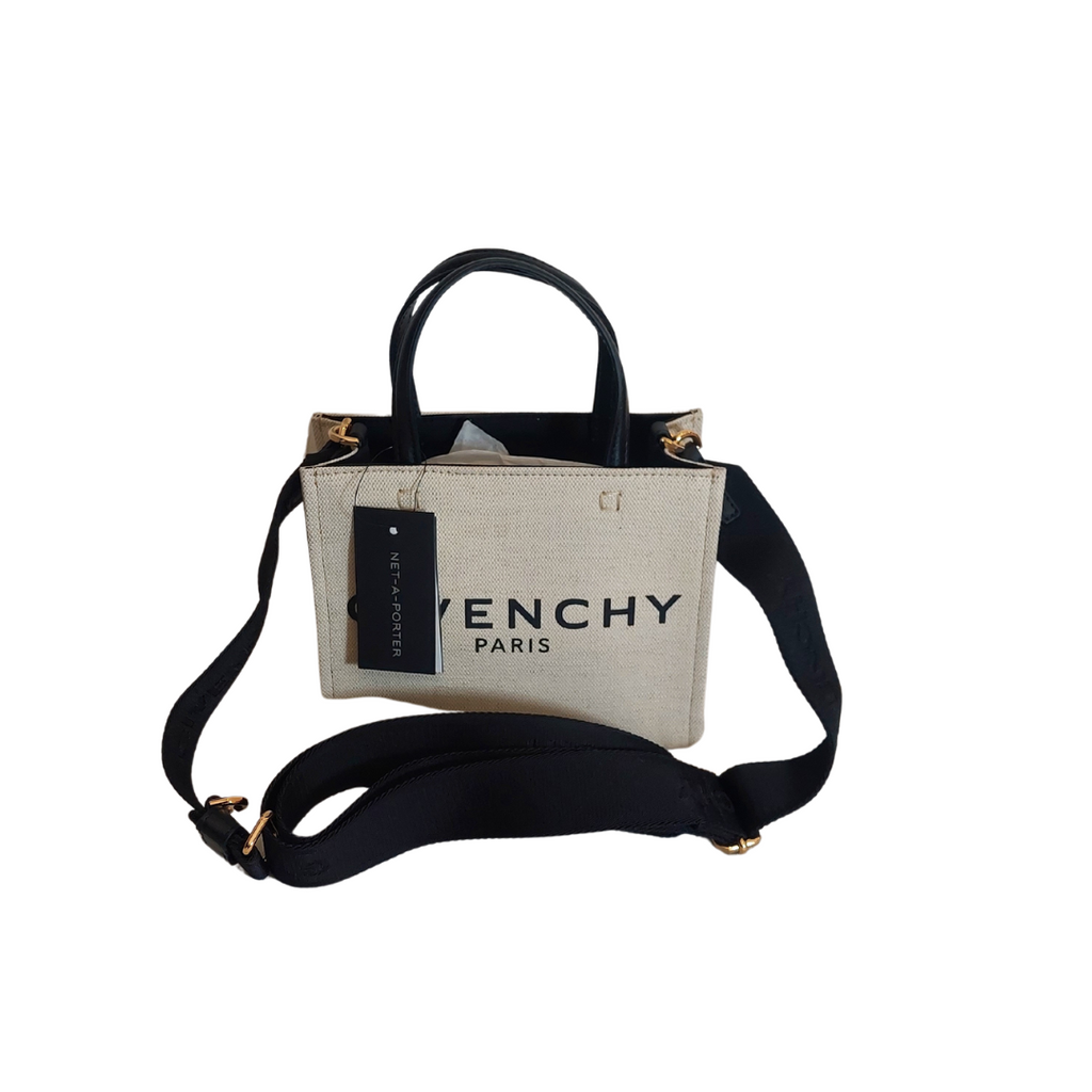 Givenchy Mini-G Cotton Canvas with Leather Trim Tote | Brand New |