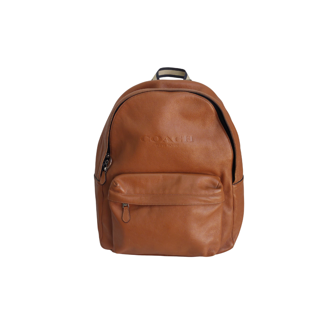 Coach Unisex Tan Leather Backpack | Pre Loved | | Secret Stash display picture 3