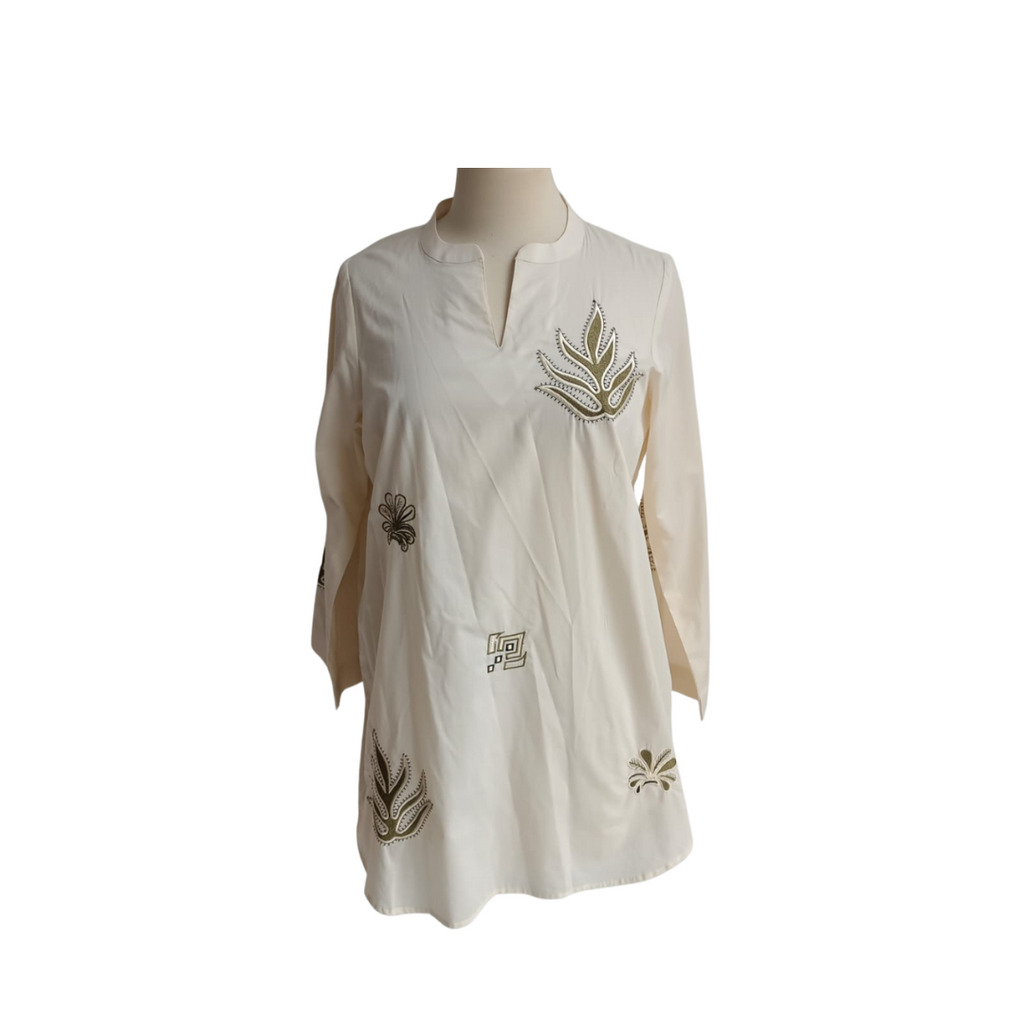 Solids Off-White Embroidered Co-ord Set | Gently Used |