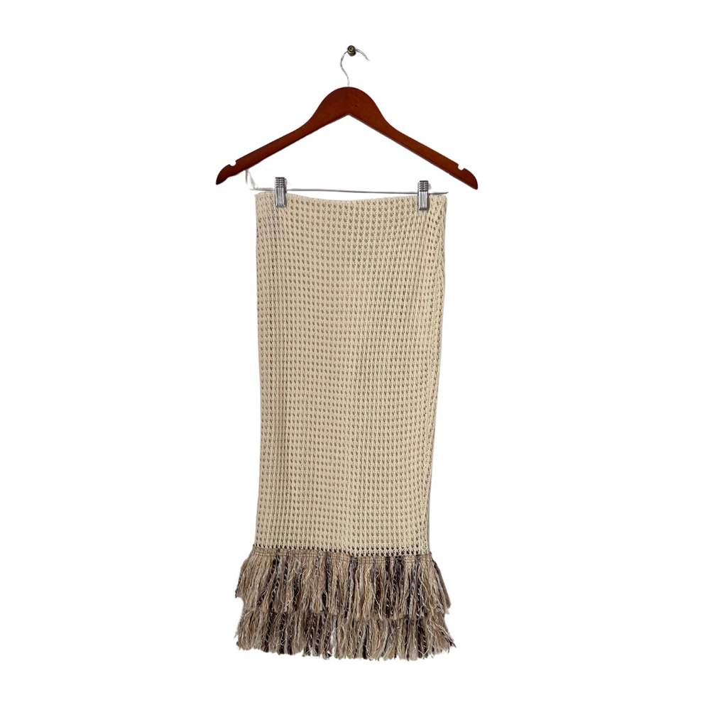 Zara Cream Mesh Textured Skirt | Brand New |