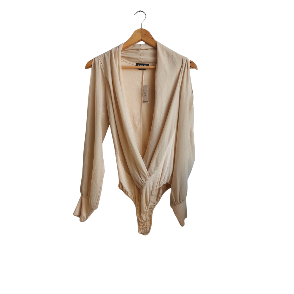 Bebe Beige & Gold Bodysuit | Brand New |