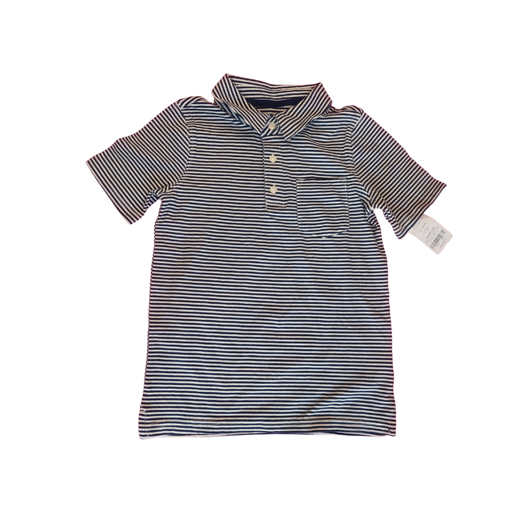 Carter's Navy & White Small Stripes Polo Shirt (6 years) | Brand New |