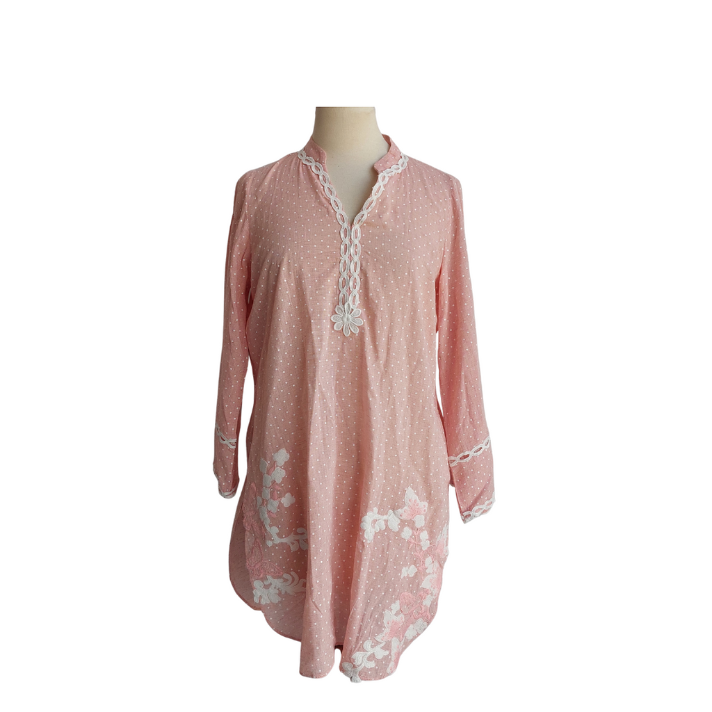 Riffat Aliani Light Pink Dotted & Lace Detail Co-ord Set | Gently Used |