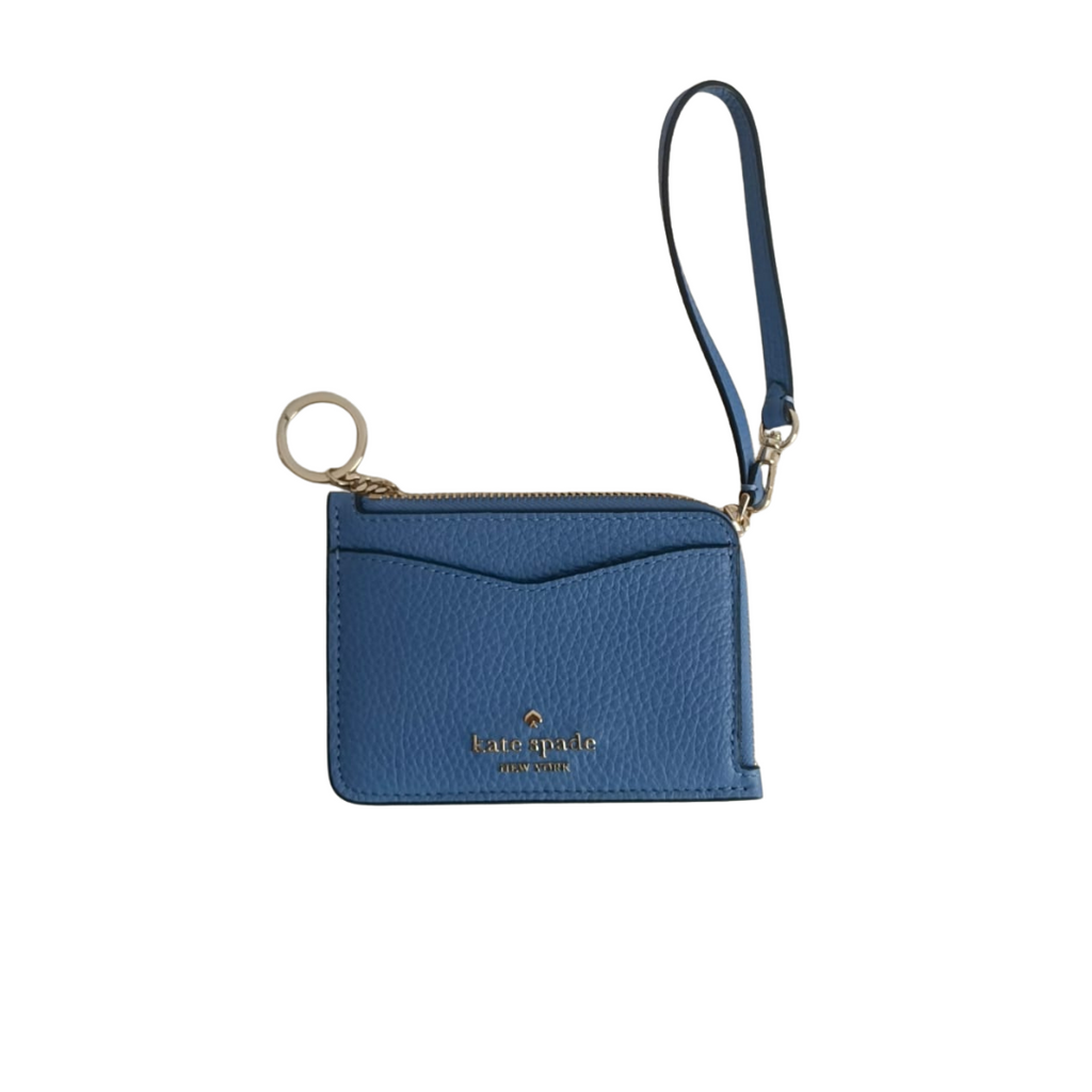 Kate Spade Blue Leila Pebbled Leather wristlet | Gently Used |