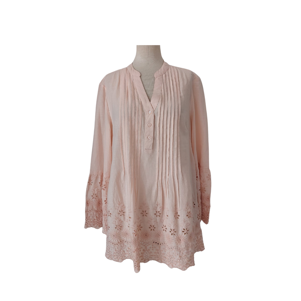 Style & Co Pink Lace Long Top | Gently Used |