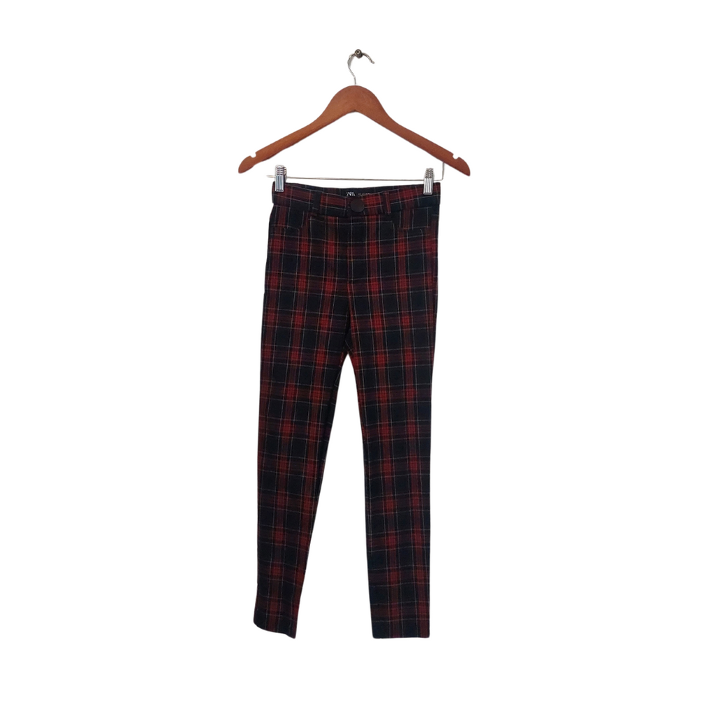 ZARA Red & Blue Checked Winter Skinny Pants | Gently used |