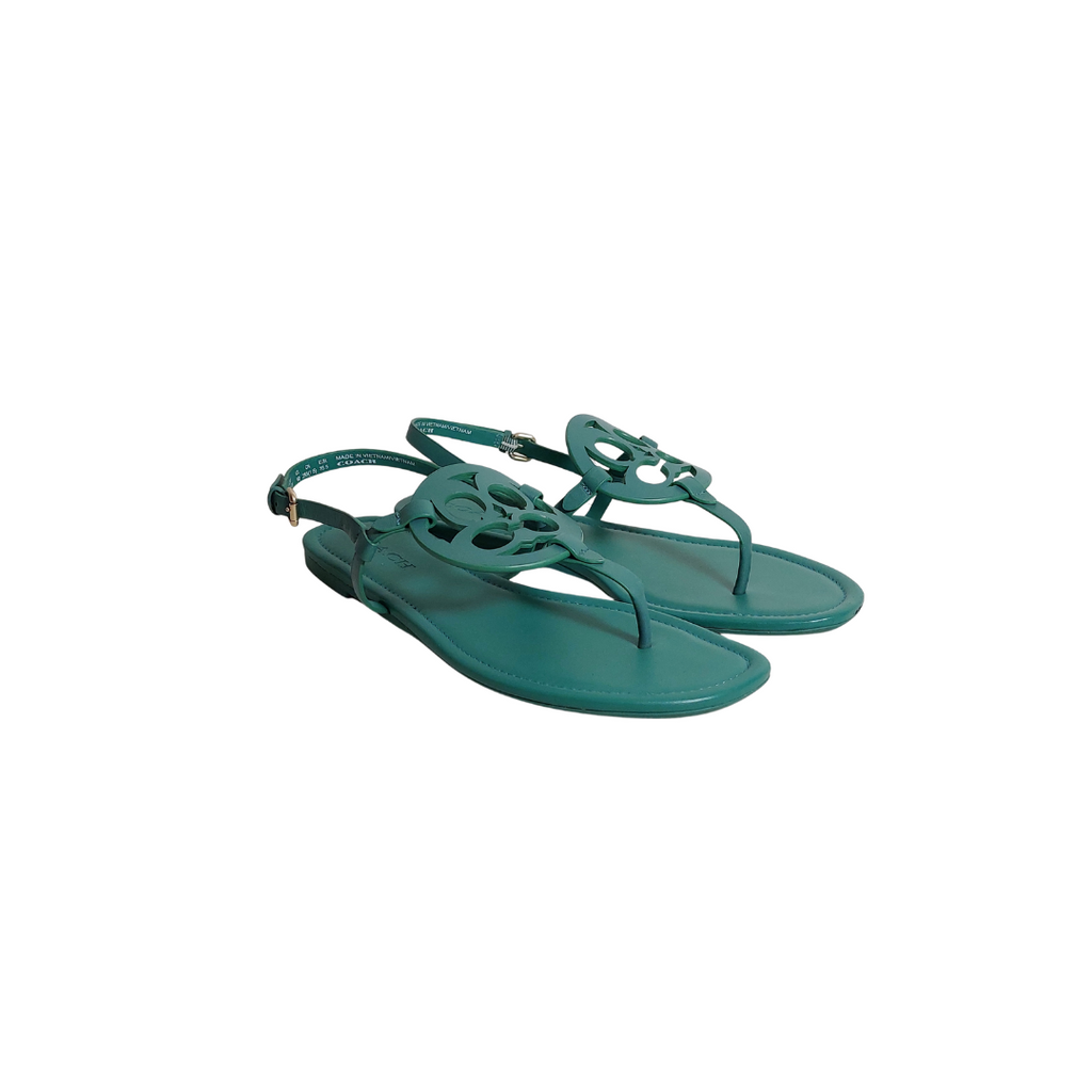 Coach Green Leather 'Jaci' Sandals | Pre Loved |