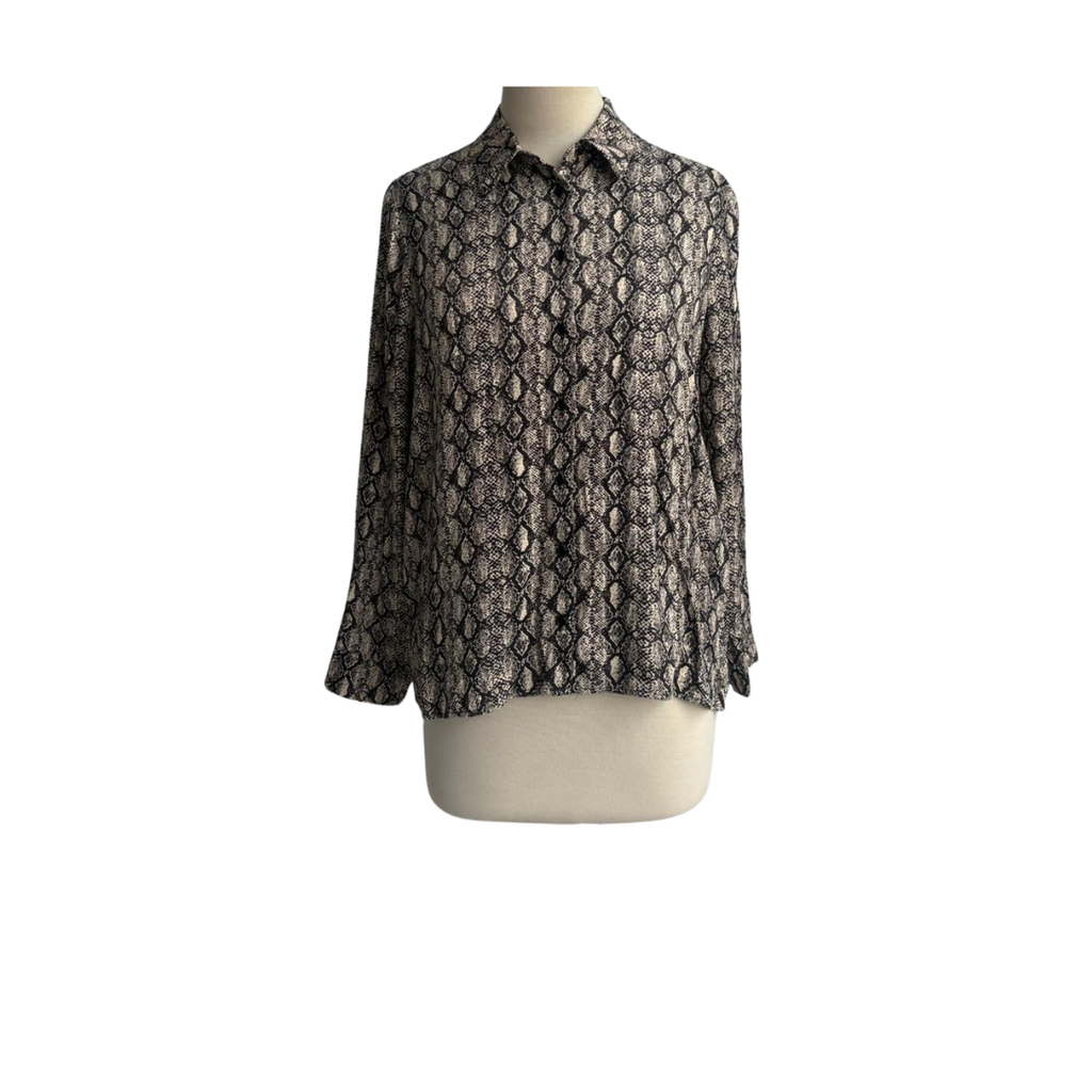 ZARA Beige & Black Snakeskin Print Satin Co-ord Set | Brand New |