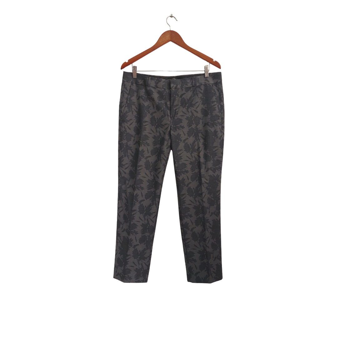 Banana Republic Charcoal Grey Palm Print Ankle Pants | Gently Used |